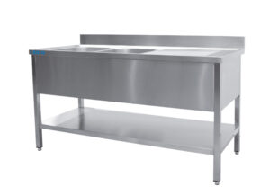 SARO Spültisch 2 Becken, links - B 2000 x T 700 mm - SARO Artikel 700-2555L