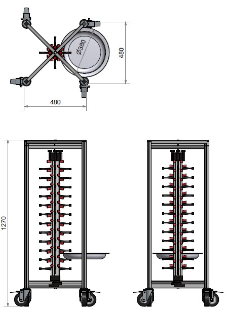 SARO Tellerstapelsystem Plate-Mate Modell PM 48 KLAPPBAR - SARO Artikel 87-1036 Detailansicht 3