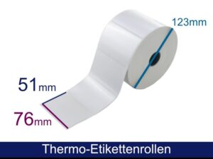 Etikettenrolle 76 × 51 mm