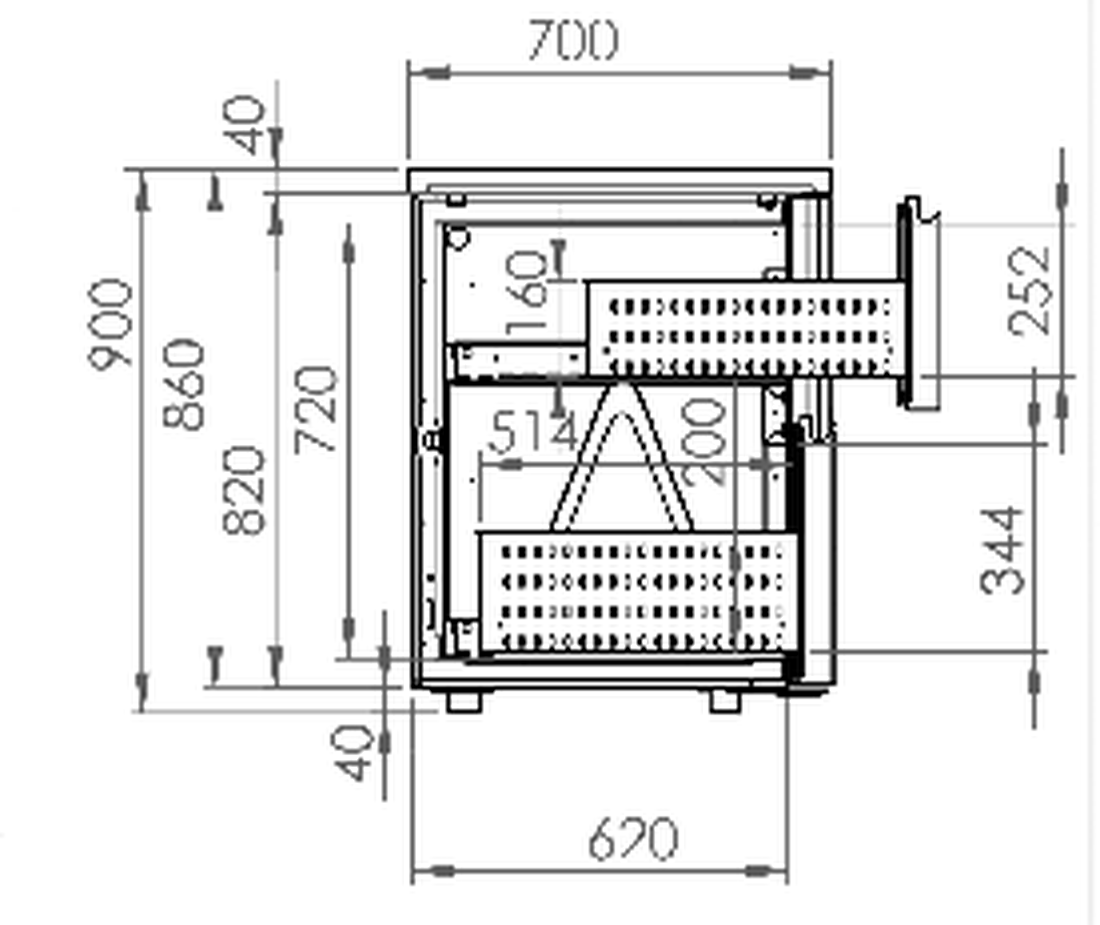 ArtSteel Bottle cooler height 100 / Barline – technische Maßzeichnung – Seite 44