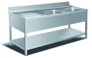 Edelstahl-Spültisch – offener Doppelspültisch von ArtSteel