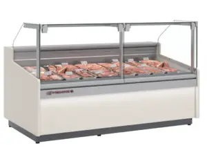 Bedientheke mit Umluftkühlung und hochschwenkbarer Frontscheibe – 1.025 bis 2.945 mm