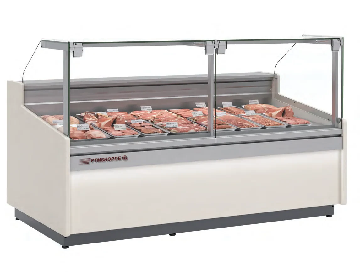 Bedientheke mit Umluftkühlung und hochschwenkbarer Frontscheibe – 1.025 bis 2.945 mm