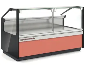 Bedientheke mit Umluftkühlung und hochschwenkbarer Frontscheibe ohne gekühlten Unterbau – 1.025 bis 2.945 mm