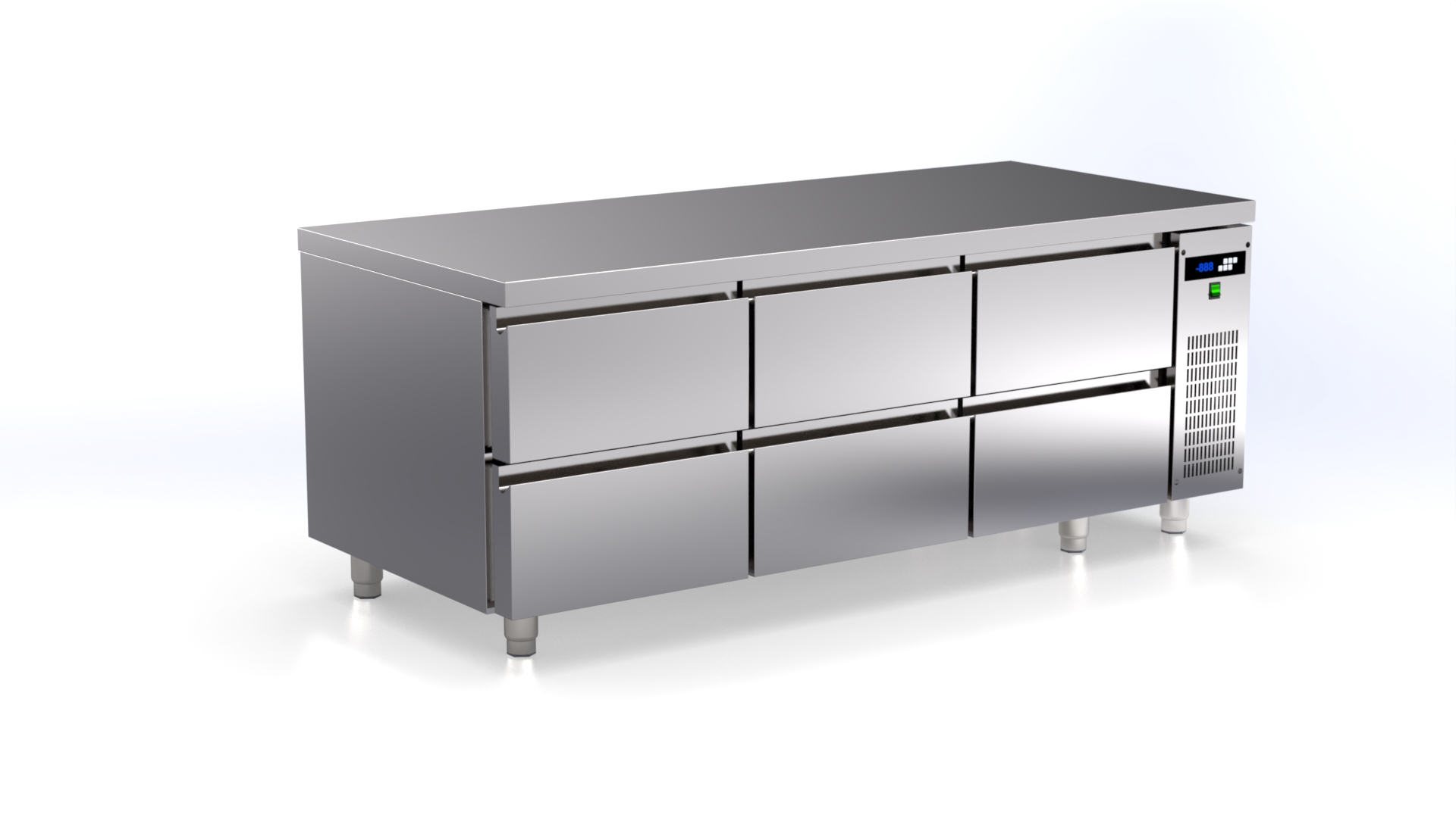 Edelstahl-Kühltisch – Niedrigtheke 70 – Niedrigtheke; 40-cm-Raster sofern angegeben von ArtSteel
