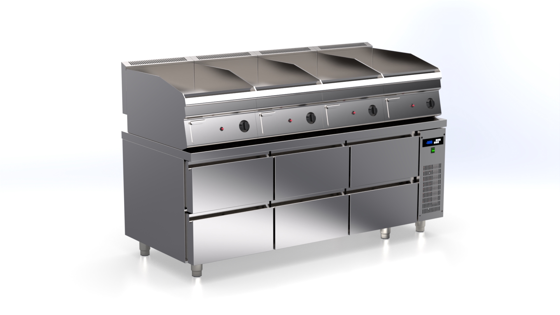 Edelstahl-Kühltisch – Niedrigtheke 70 – Niedrigtheke; 40-cm-Raster sofern angegeben von ArtSteel