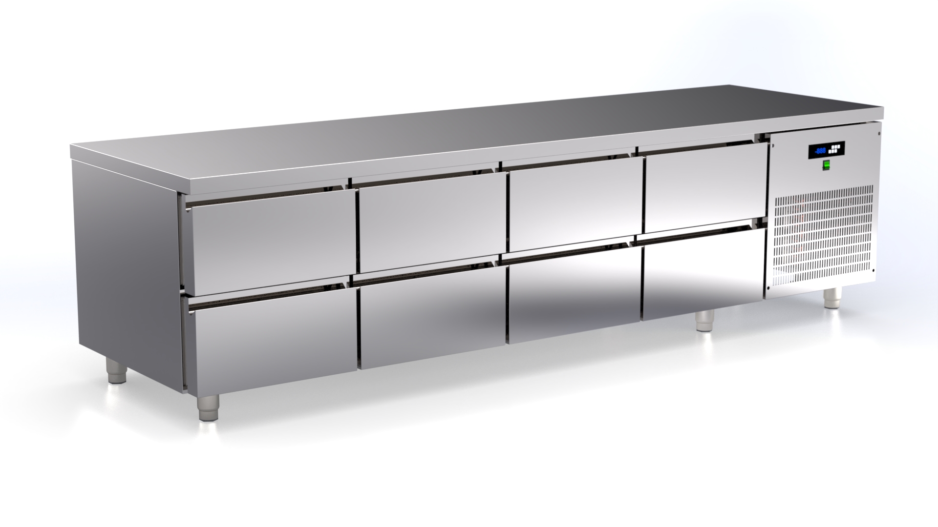 Edelstahl-Kühltisch – Niedrigtheke 70 – Niedrigtheke; 40-cm-Raster sofern angegeben von ArtSteel