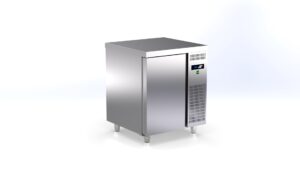Edelstahl-Kühltisch – Slim Line 70 – kurze Theke; Aggregat rechts von ArtSteel