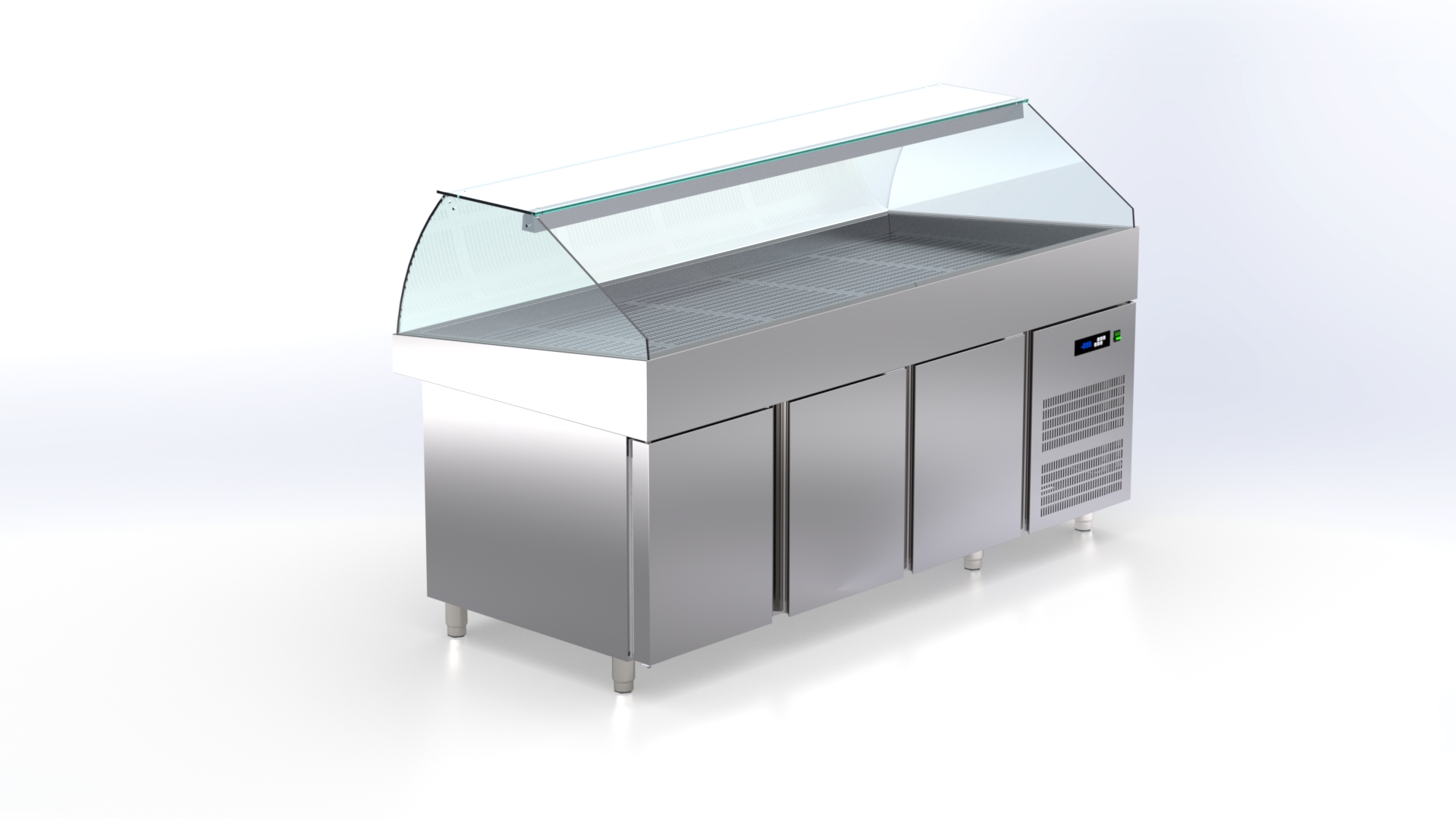 Fischkühlvitrine – Fish Line – gekühlter Unterbau von ArtSteel