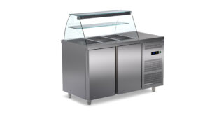 Salat-Kühlvitrine – Saladette Line 70 – Kühlvitrine; Aggregat rechts von ArtSteel
