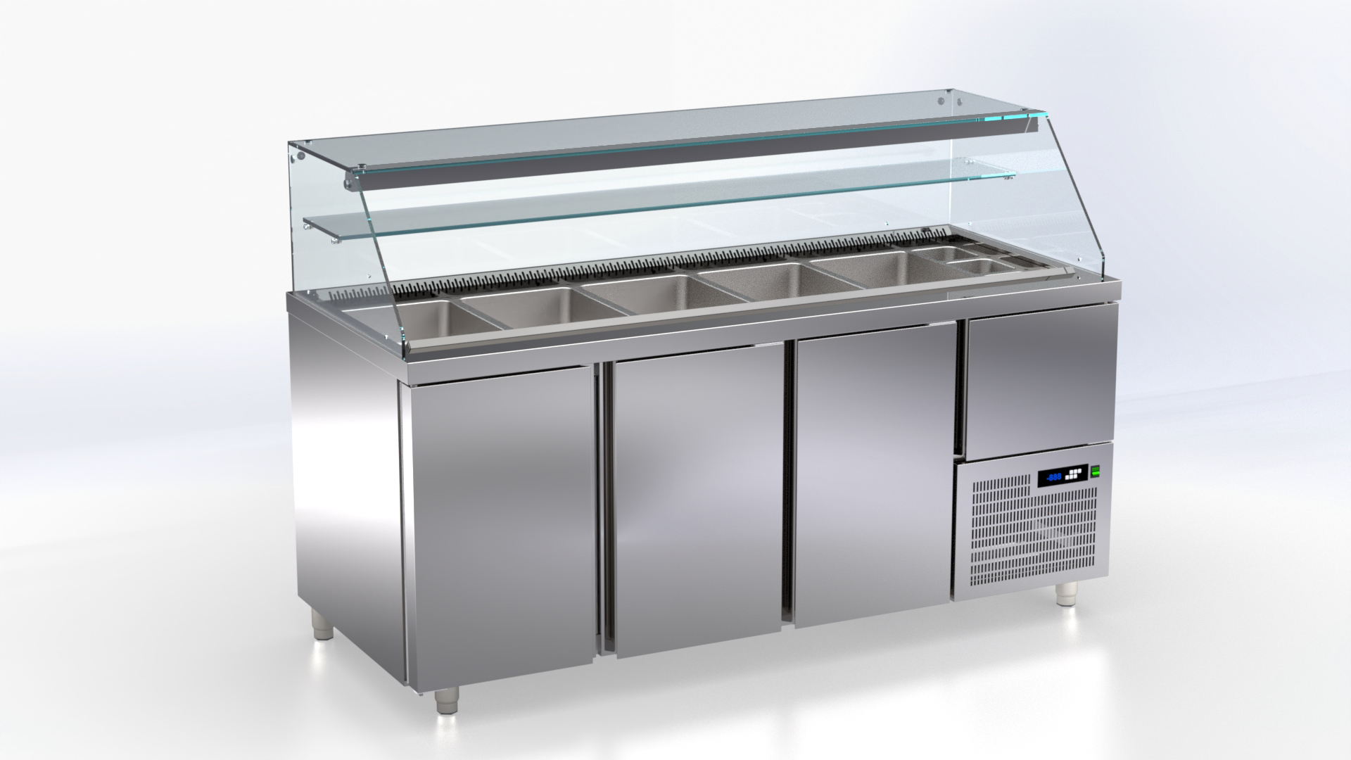 Salat-Kühlvitrine – Snack Line 80 – Kühlvitrine mit Umluft von ArtSteel