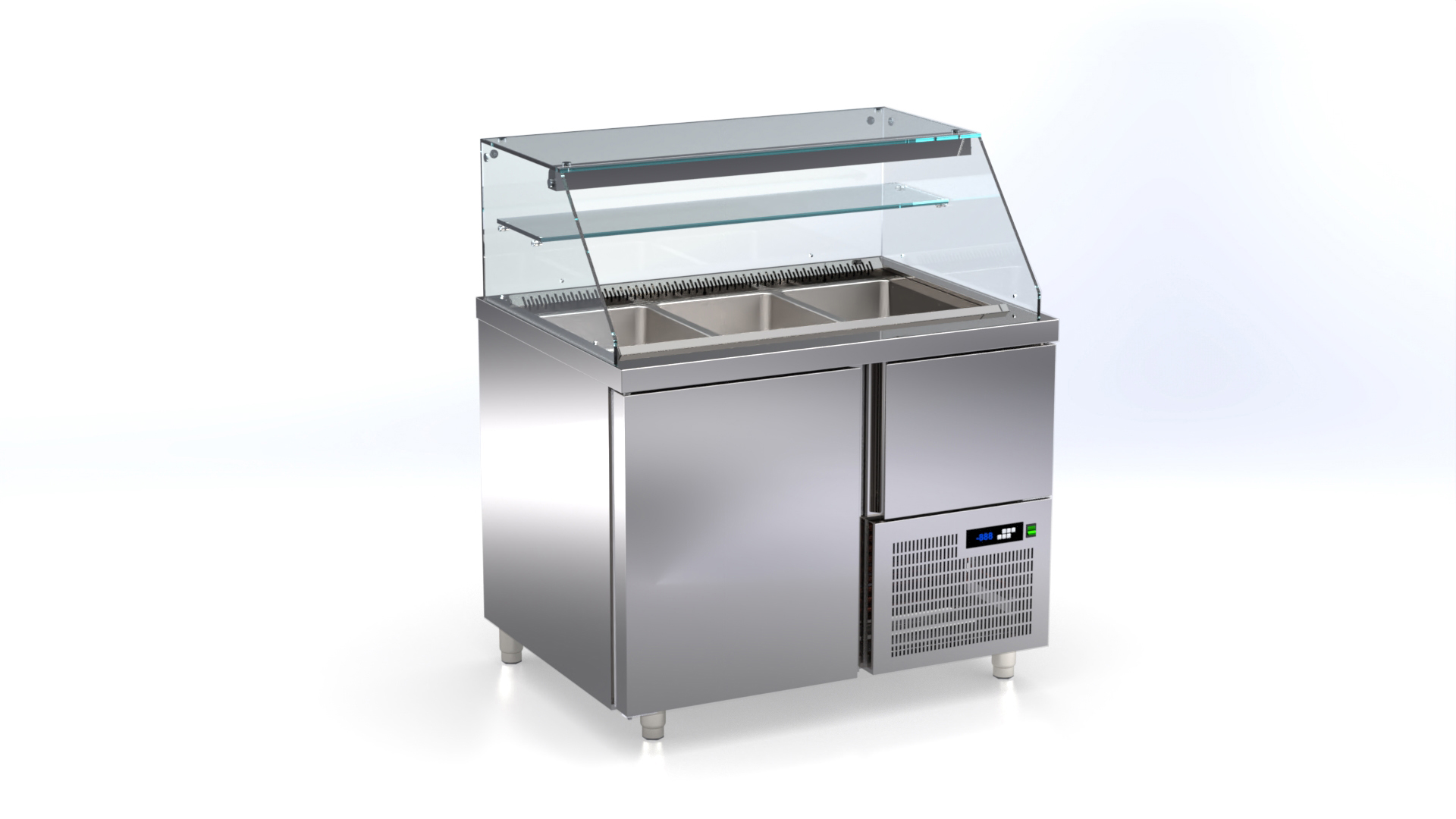 Salat-Kühlvitrine – Snack Line 80 – Kühlvitrine mit Umluft von ArtSteel