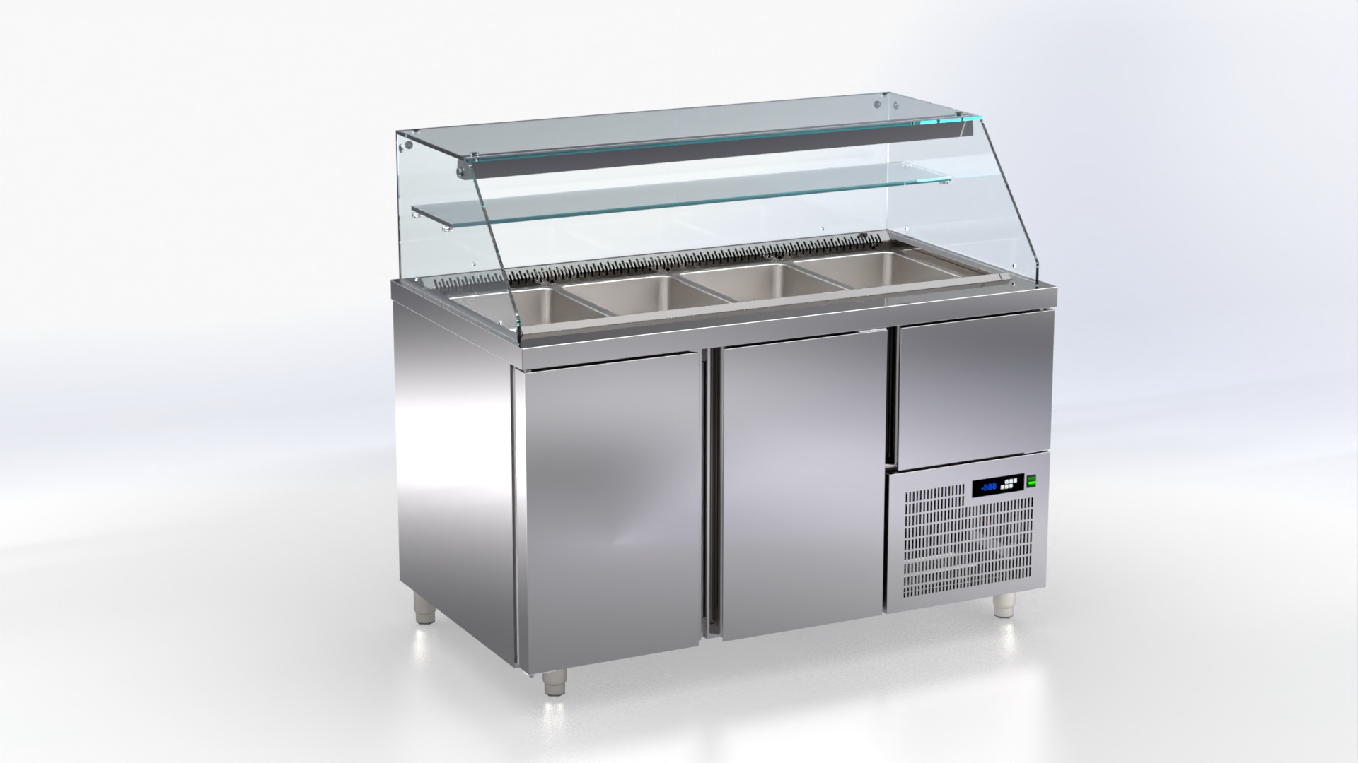 Salat-Kühlvitrine – Snack Line 80 – Kühlvitrine mit Umluft von ArtSteel