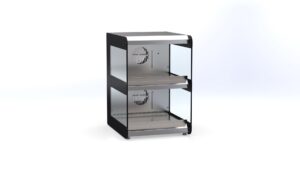 Warmhalte-Aufsatzvitrine – Tischvitrine mit beheizten Ablagen von ArtSteel