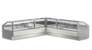 Eckelement – Stretta – gekühlte Eckvitrine von ArtSteel