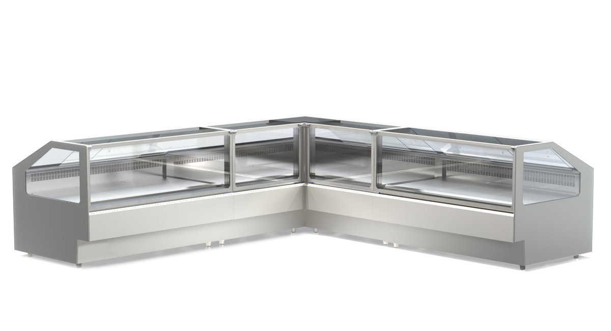 Eckelement – Stretta – gekühlte Eckvitrine von ArtSteel