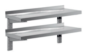 Edelstahl-Regal – Wand-Doppelablage von ArtSteel