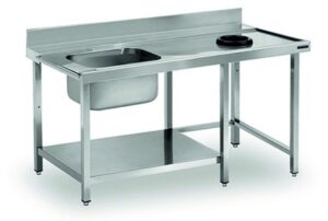 Spülmaschinen-Zu-/Ablauftisch – Spülmaschinen-Zulauftisch mit Ausschnitt von ArtSteel