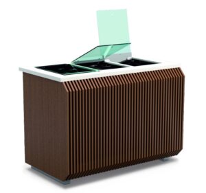 Statische Tiefkühlvitrine – flexible Behälterkonfiguration von ArtSteel
