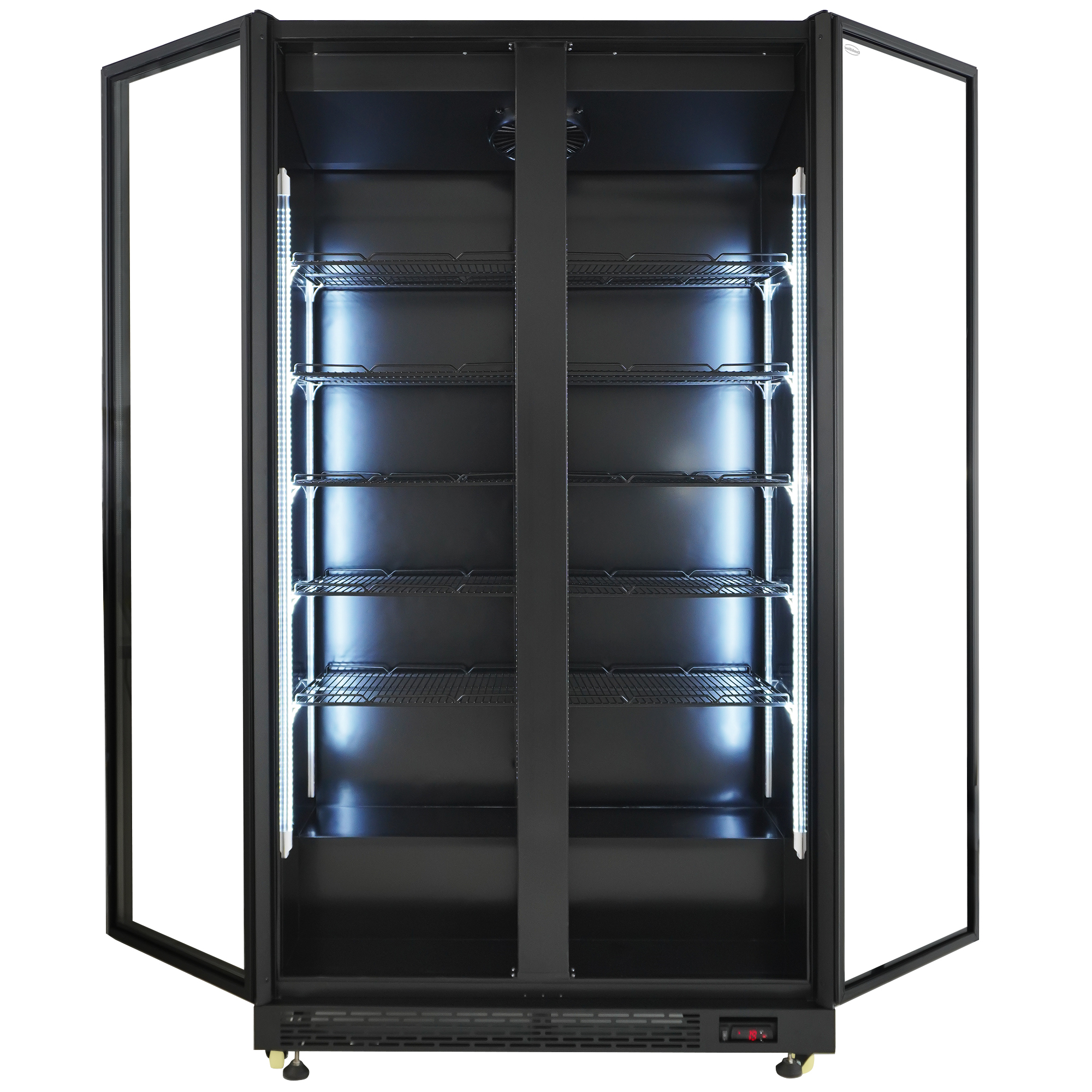 KÜHLSCHRANK 2 GLASTÜREN SCHWARZ NAP-850 – Bild 2