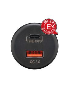 RAM Mounts Dual USB-Einbaucharger mit offenen Kabelenden, Kabellänge 150 mm - USB-A / USB-C