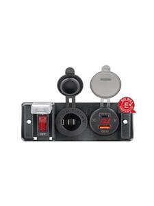RAM Mounts Switch Panel mit integriertem USB-Einbaucharger mit LED - offene Kabelenden
