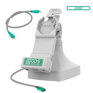 RAM Mounts GDS Uni-Conn Stand-Dockingstation - Dreh- & Schwenkbar - USB-C-Anschluss - Hellgrau