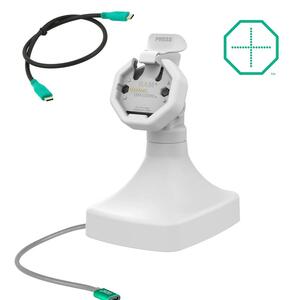 RAM Mounts GDS Uni-Conn Stand-Dockingstation - Dreh- & Schwenkbar - USB-C-Anschluss - Rückseitige Pogo-Pads - Hellgrau