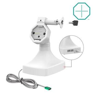 RAM Mounts GDS® Uni-Conn™ Powered Locking Tilt & Swivel Dock with USB-C + Data - light gray