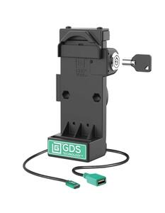 RAM Mounts GDS Uni-Conn Sprunggefederte Ladestation mit Schlüsselverriegelung - 2-Lochmuster AMPS - USB-C & USB-A-Anschluss - Schrauben-Set