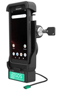 RAM Mounts GDS Fahrzeug-Ladehalteschale (Schlüsselverriegelung) für Honeywell CT37 (in IntelliSkin Schutzhülle) - USB-C-Anschluss - 2-Loch AMPS - GDS Technologie