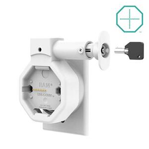 RAM Mounts GDS® Uni-Conn™ Powered Locking Wall Dock with PoE - Light Gray