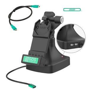 RAM Mounts GDS Uni-Conn Stand-Dockingstation mit Schlüsselverriegelung (Rechts) - Dreh- & Schwenkbar - USB-C & Dual USB-A-Anschluss