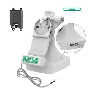RAM Mounts GDS Uni-Conn Stand-Dockingstation mit Schlüsselverriegelung (Rechts) - Dreh- & Schwenkbar - RJ45-Anschluss & Dual USB-A - PoE (Power over Ethernet) - Grau