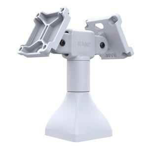 RAM Mounts 7″ Pedestal Mount with Dual 75 mm VESA Adapters, 180° tilt range, light gray